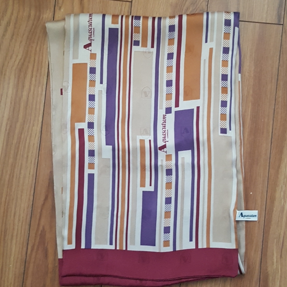 Aquascutum London Printed Silk Scarf